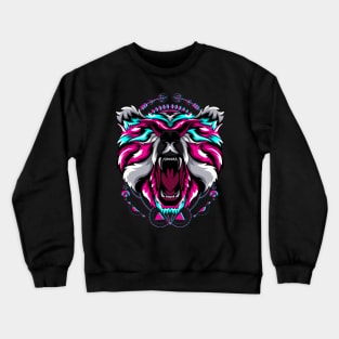 bear vintage retro glitch Crewneck Sweatshirt